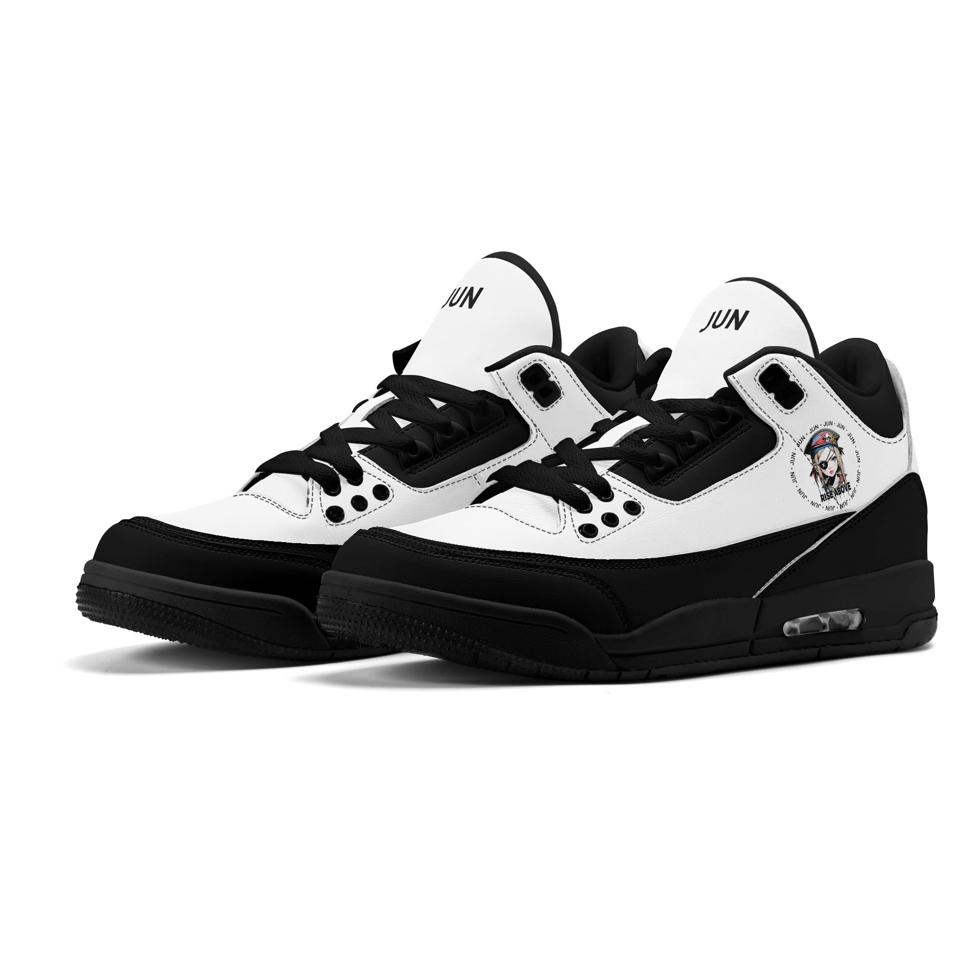 JUN RISE ABOVE 01 Women’s Retro High Basketball Sneaker - Black