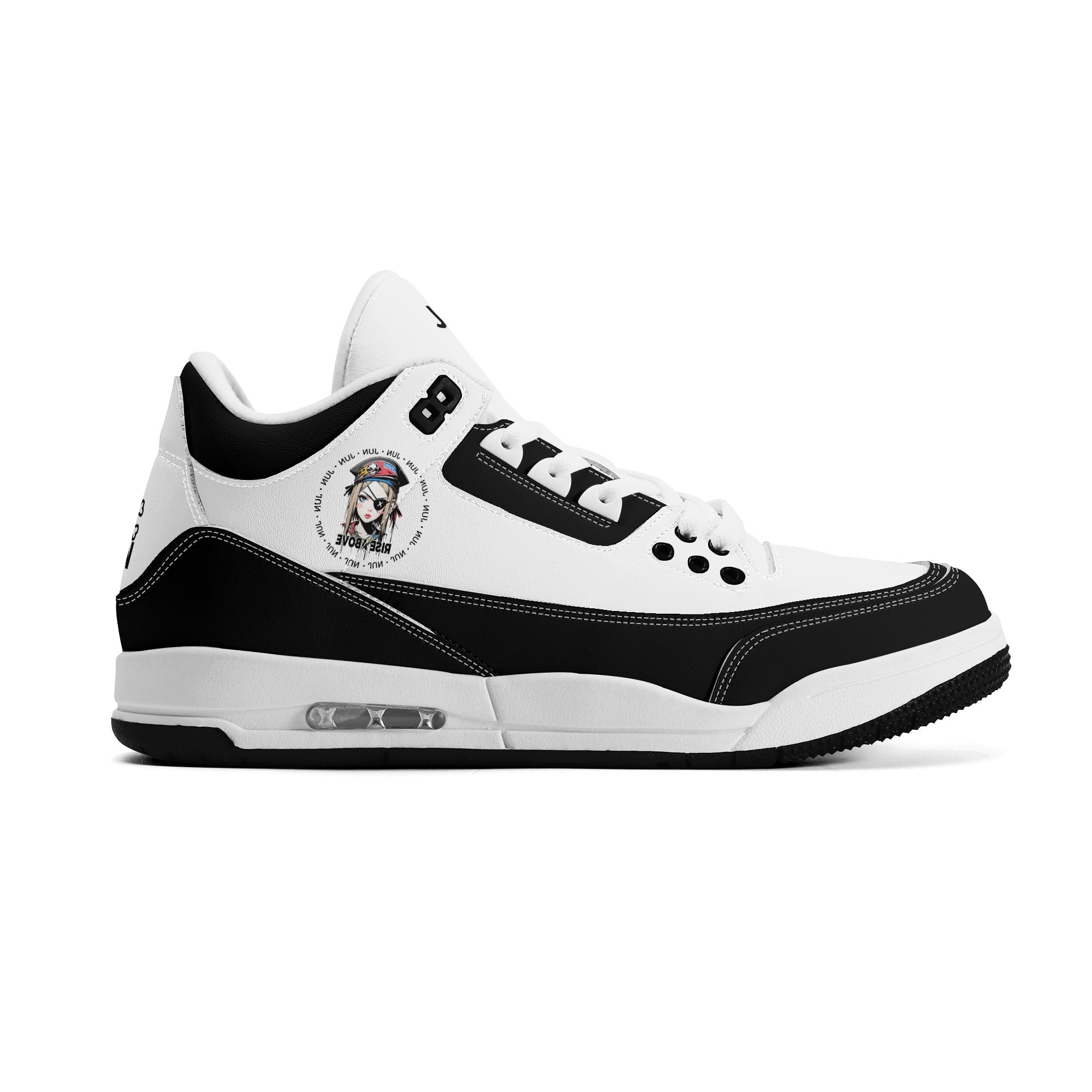 JUN RISE ABOVE 01 Women’s Retro High Basketball Sneaker - Black