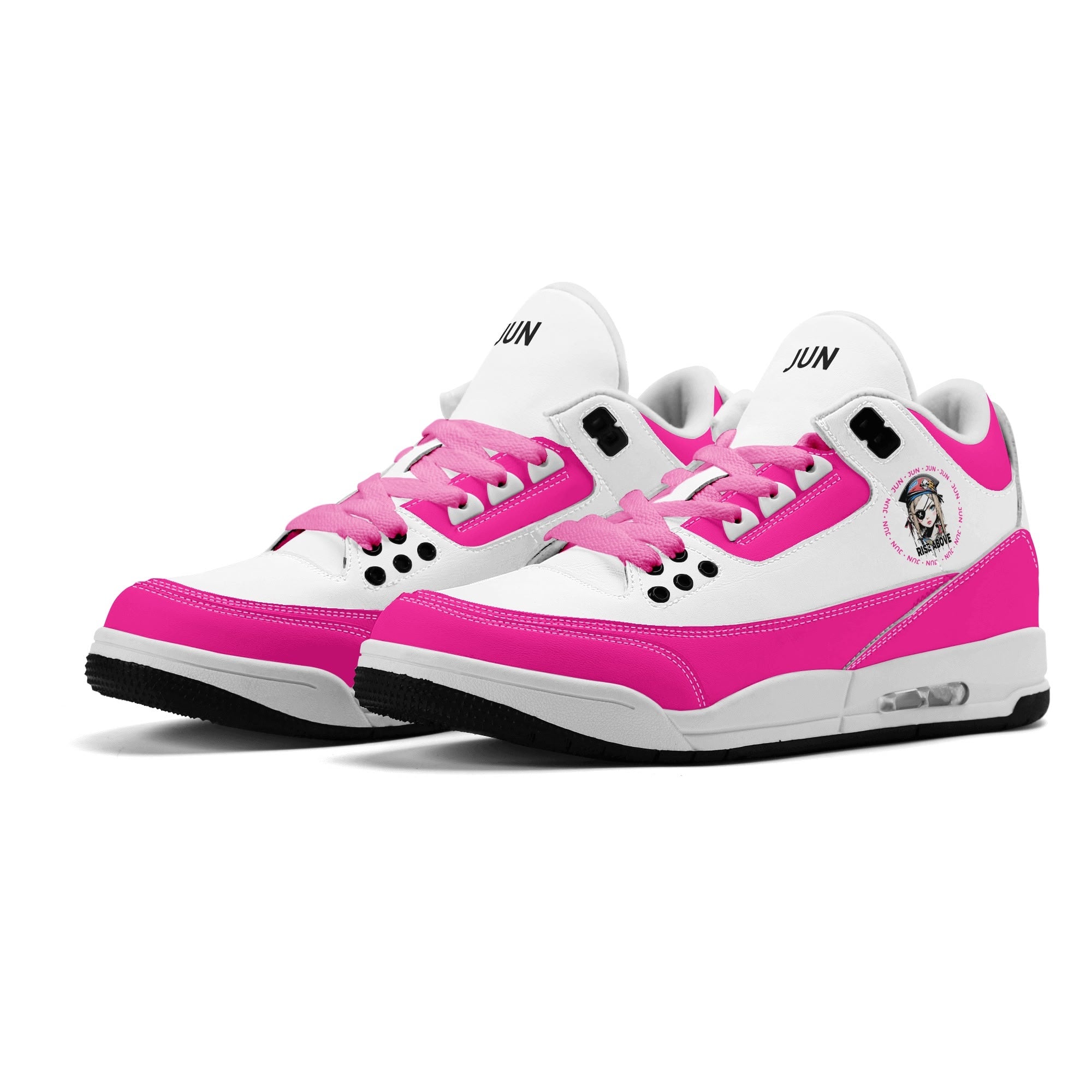 JUN RISE ABOVE 01 Women’s Retro High Basketball Sneaker - Urban Pink