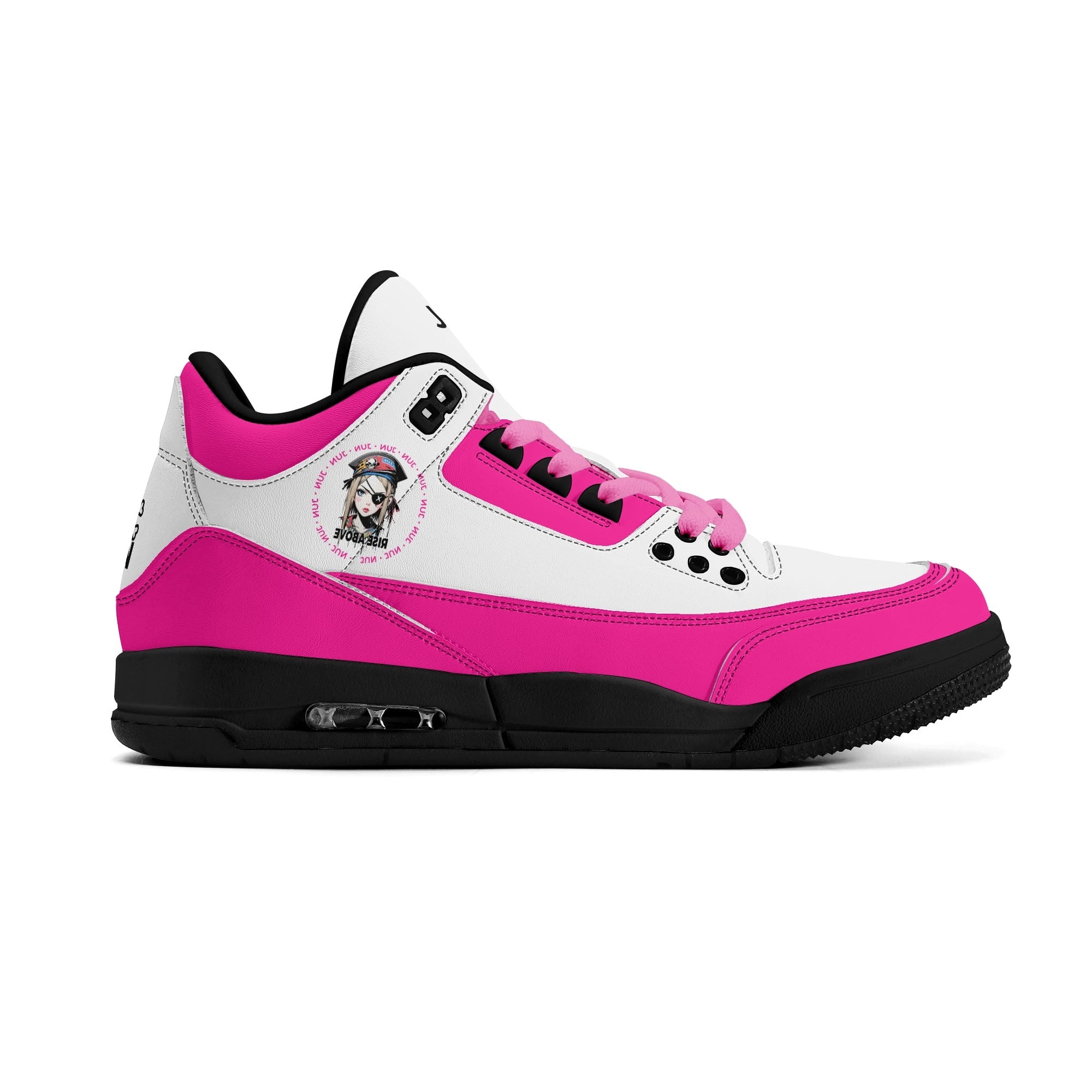 JUN RISE ABOVE 01 Women’s Retro High Basketball Sneaker - Urban Pink