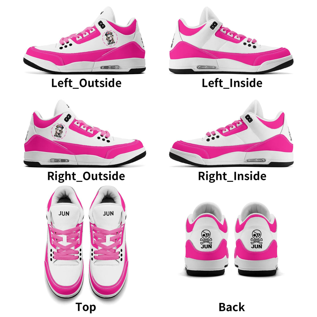 JUN RISE ABOVE 01 Women’s Retro High Basketball Sneaker - Urban Pink