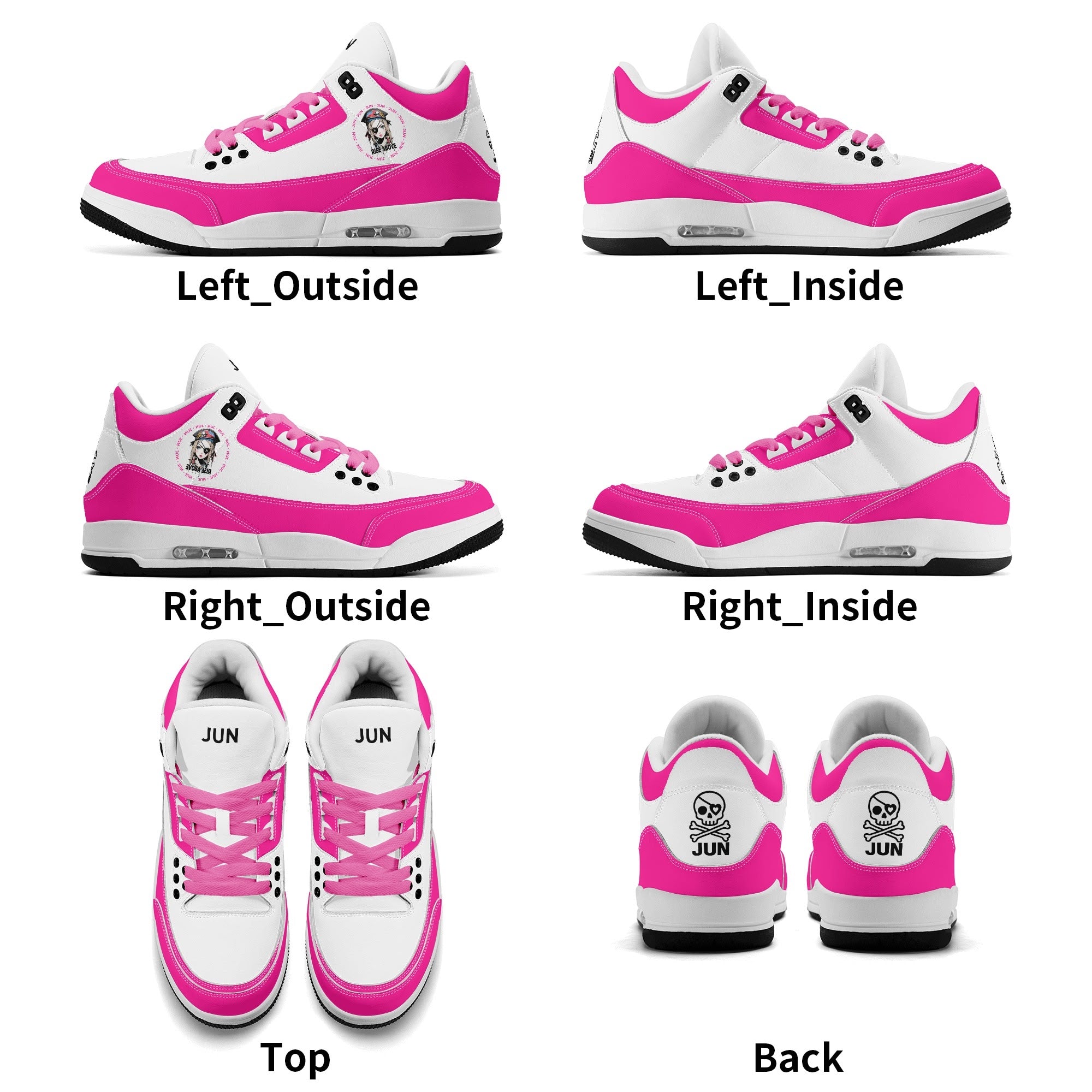 JUN RISE ABOVE 01 Women’s Retro High Basketball Sneaker - Urban Pink