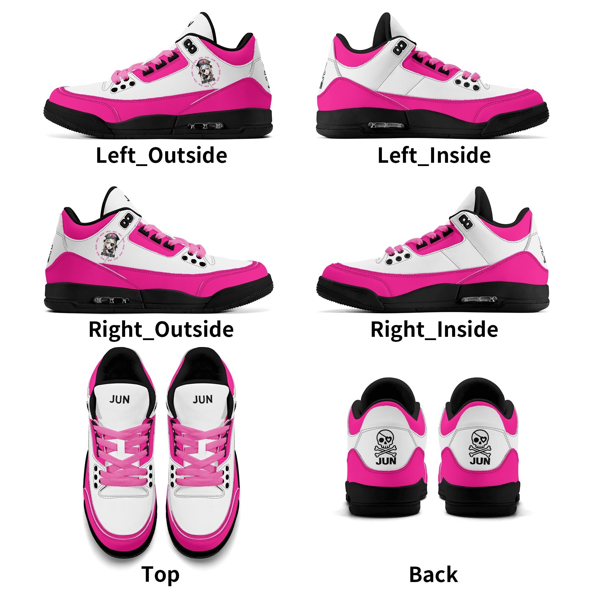 JUN RISE ABOVE 01 Women’s Retro High Basketball Sneaker - Urban Pink