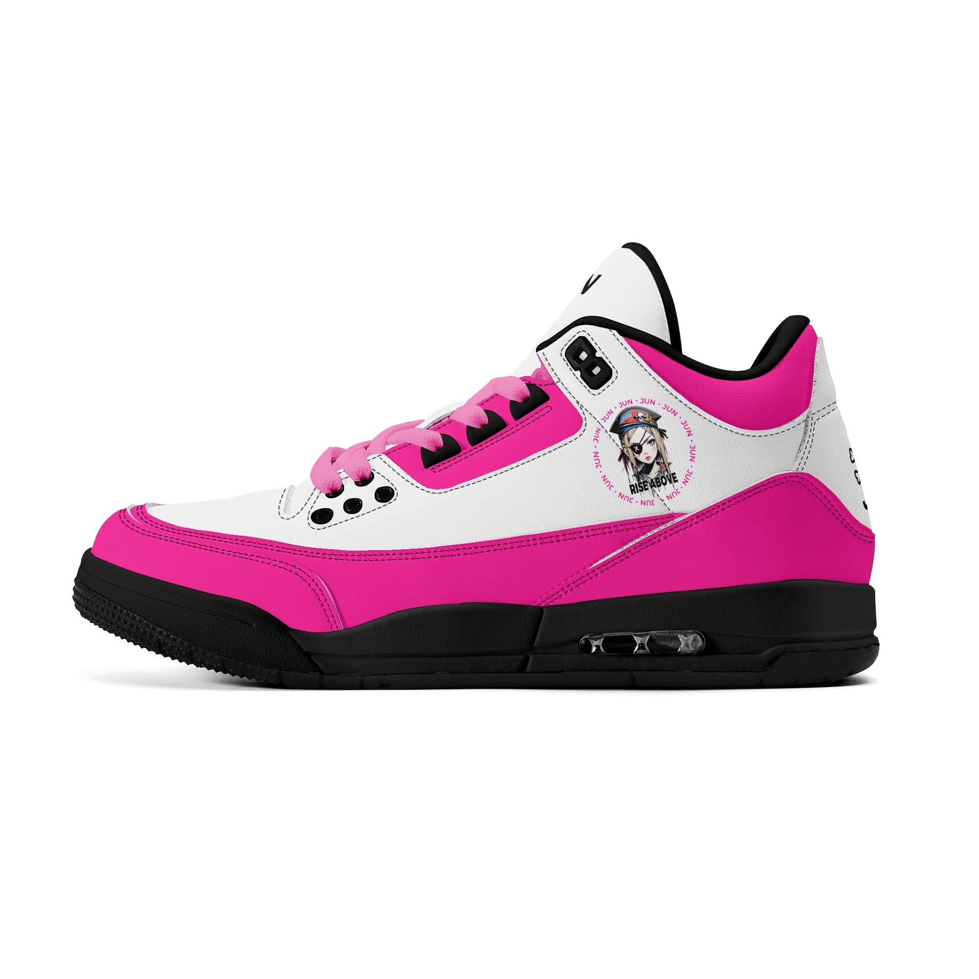 JUN RISE ABOVE 01 Women’s Retro High Basketball Sneaker - Urban Pink