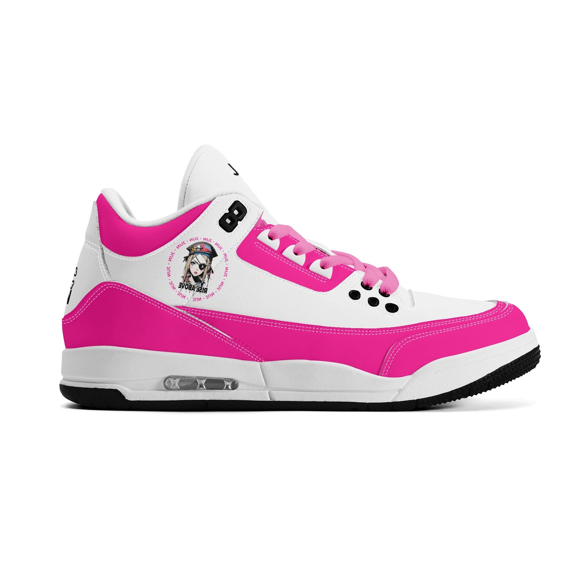 JUN RISE ABOVE 01 Women’s Retro High Basketball Sneaker - Urban Pink