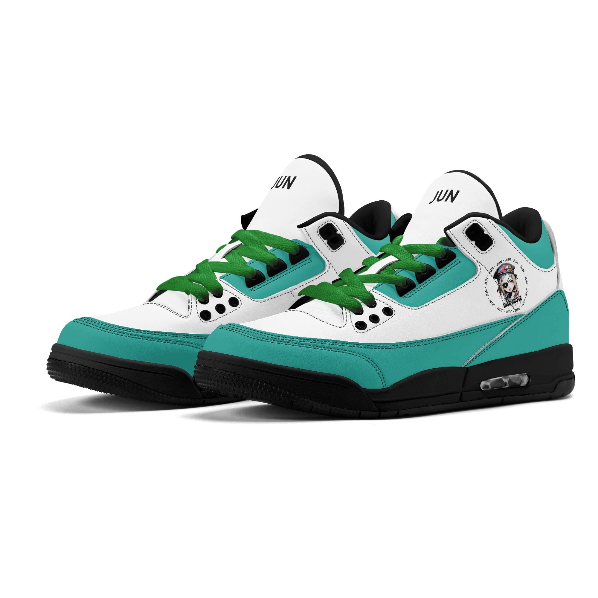 JUN RISE ABOVE 01 Women’s Retro High Basketball Sneaker - Urban Mint