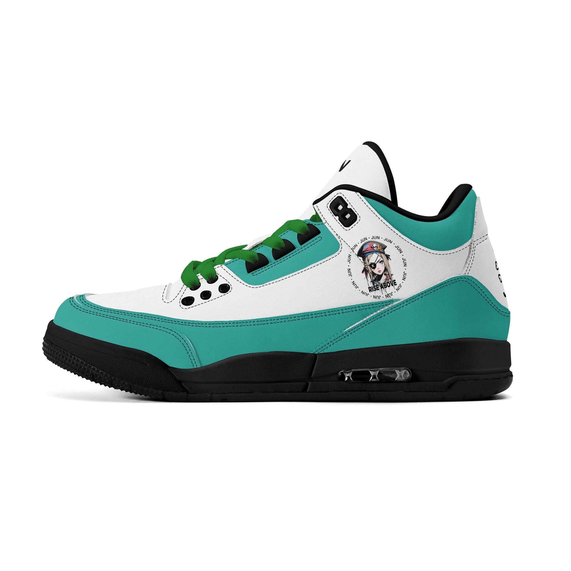 JUN RISE ABOVE 01 Women’s Retro High Basketball Sneaker - Urban Mint