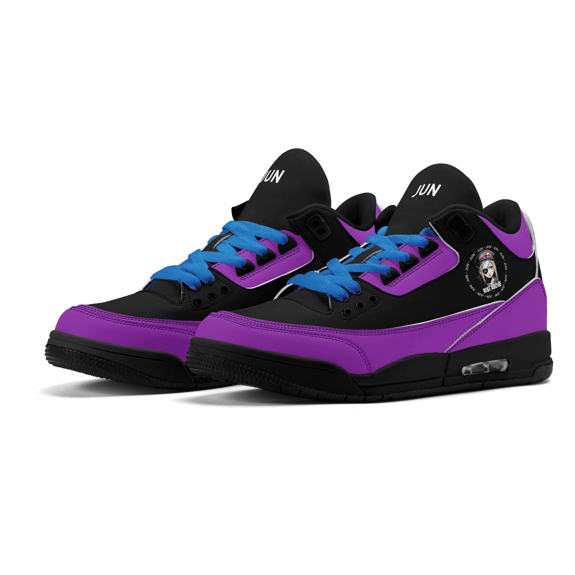JUN RISE ABOVE 01 Women’s Retro High Basketball Sneaker - Urban Purple