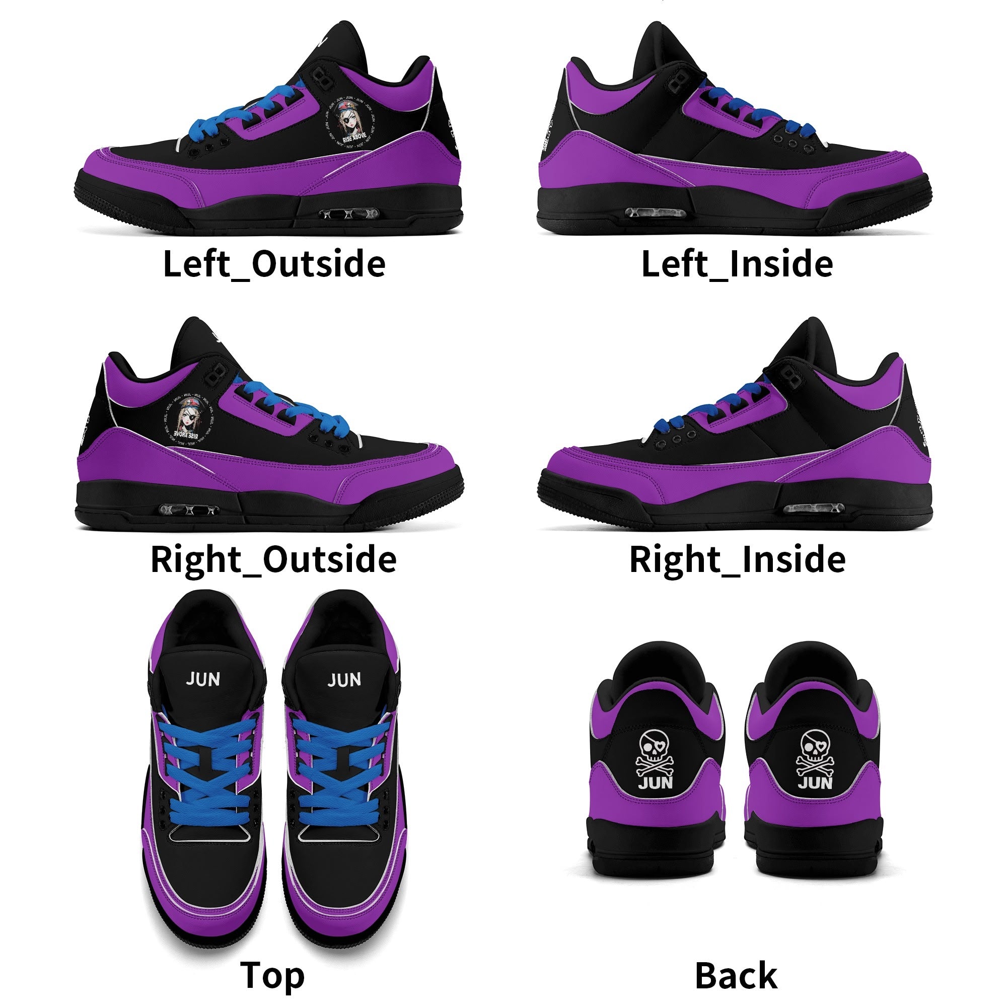 JUN RISE ABOVE 01 Women’s Retro High Basketball Sneaker - Urban Purple