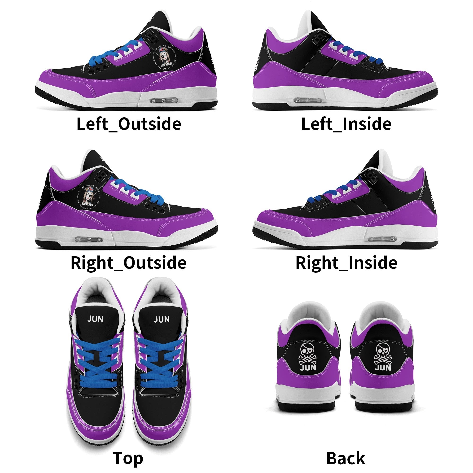 JUN RISE ABOVE 01 Women’s Retro High Basketball Sneaker - Urban Purple