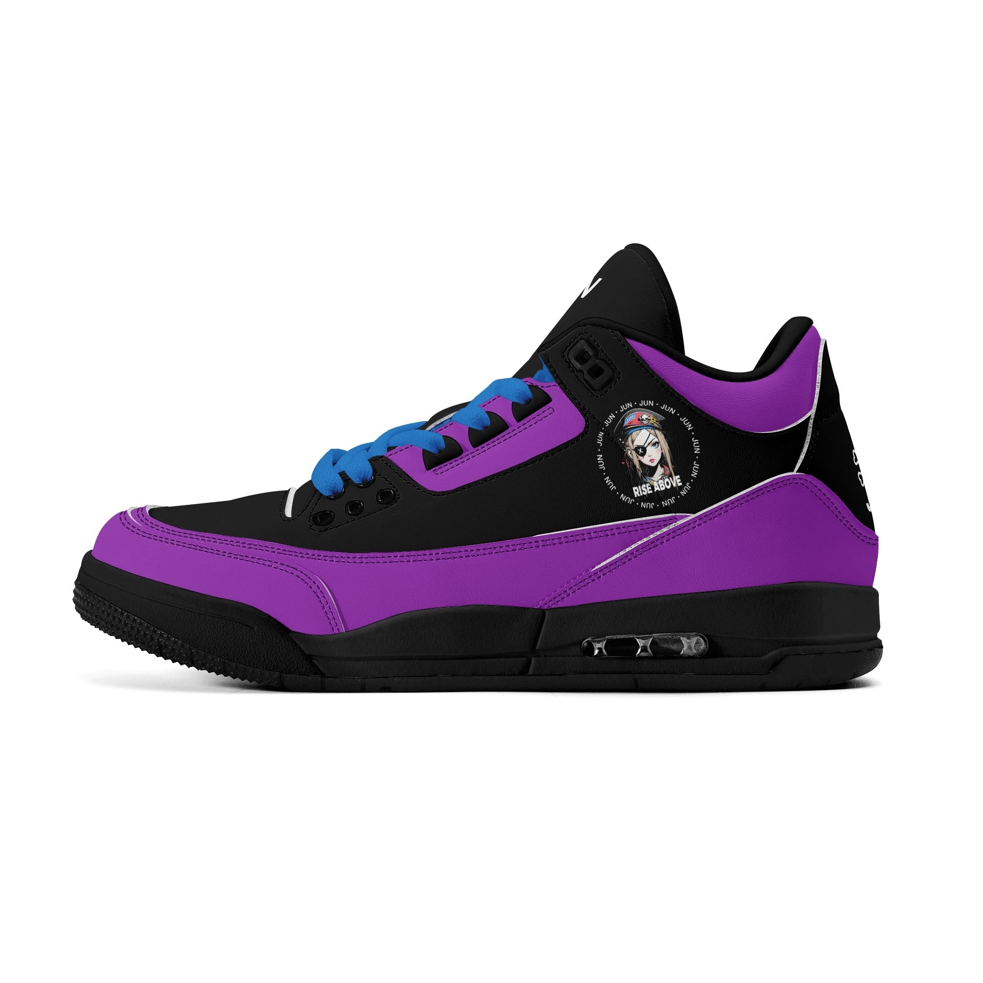 JUN RISE ABOVE 01 Women’s Retro High Basketball Sneaker - Urban Purple