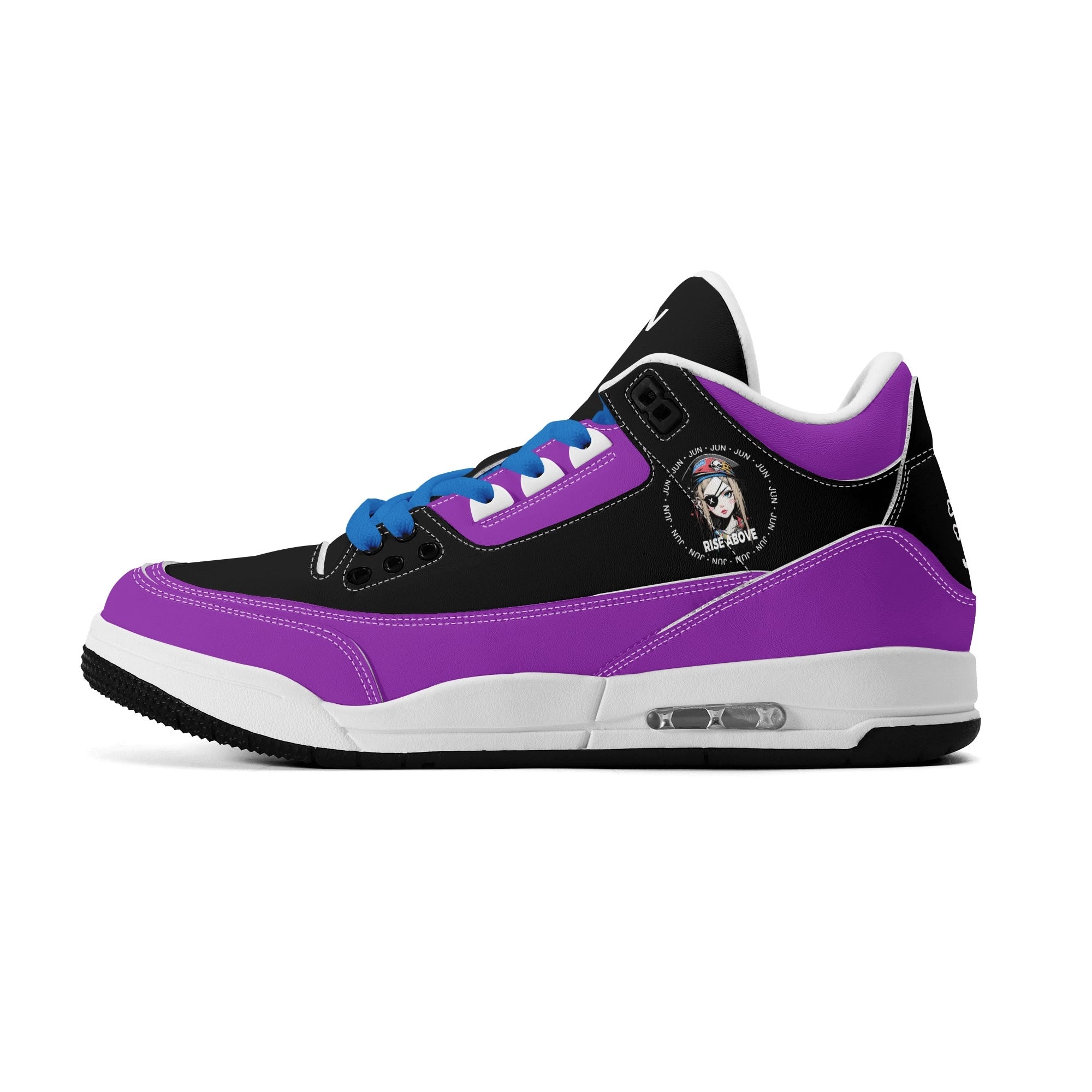 JUN RISE ABOVE 01 Women’s Retro High Basketball Sneaker - Urban Purple