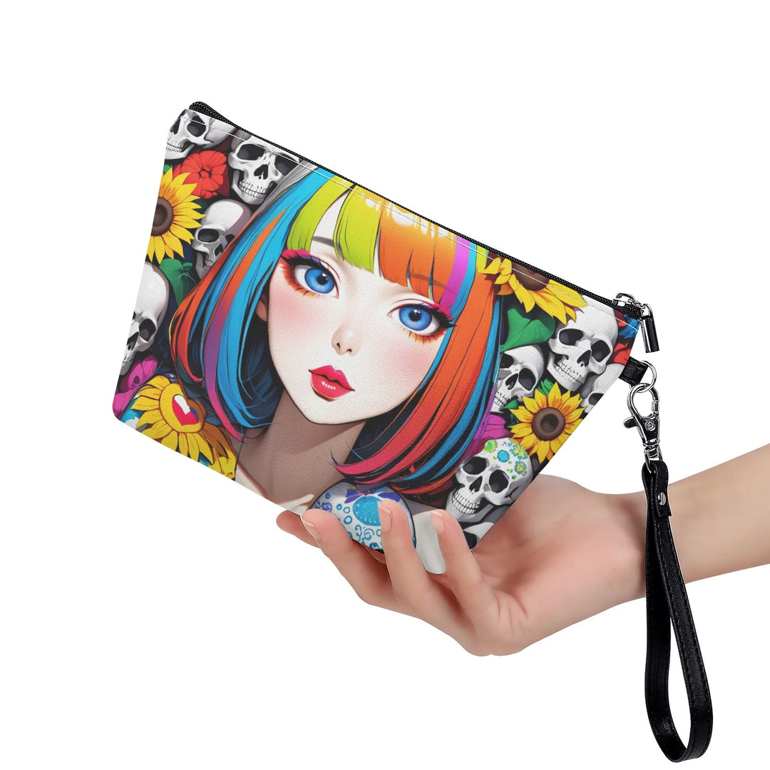 Colorful Hearts 02 – Skull & Sunflower Make Up Bag