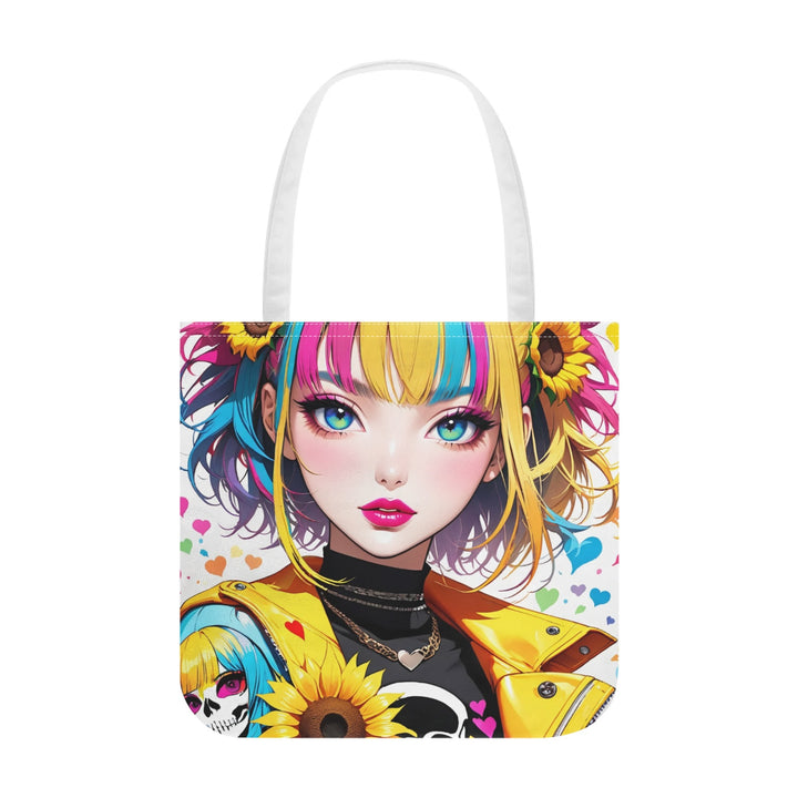 Colorful Hearts 03 – Skull & Sunflower Girl Premium Tote