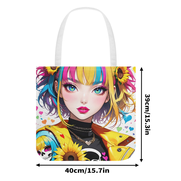 Colorful Hearts 03 – Skull & Sunflower Girl Premium Tote
