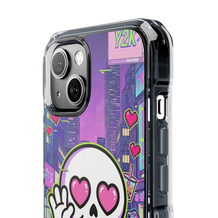 HEARTON 02 – Y2K Vaporwave City クリアマグネットスマホケース（MagSafe対応）