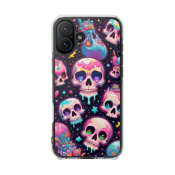 【MagSafe対応】クリアマグネットiPhoneケース｜キャンディギャラクシーKAWAIIスカル