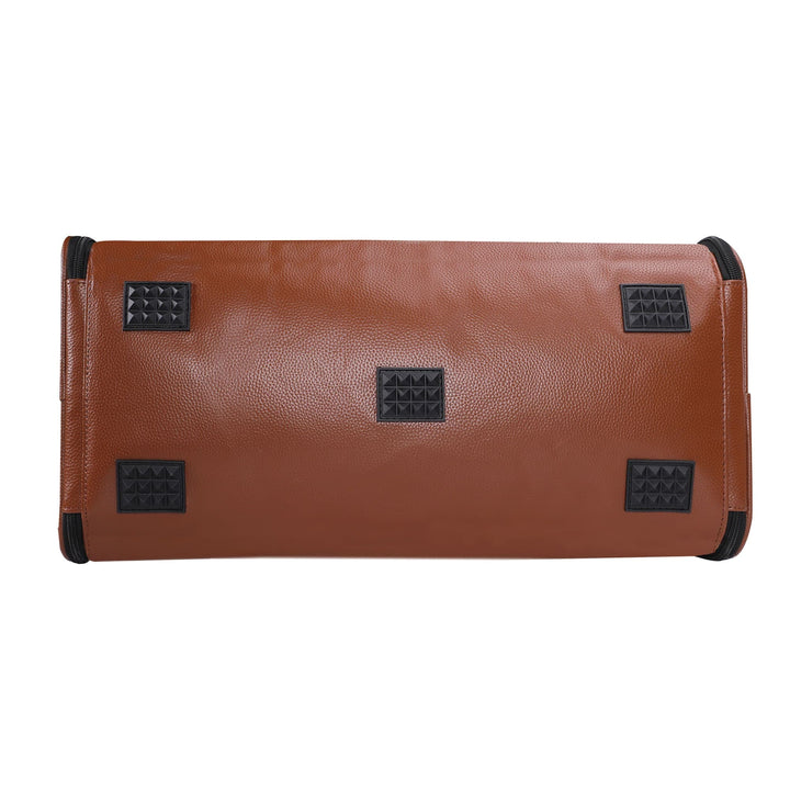 JUN 05 Foldable Leather Duffle Bag