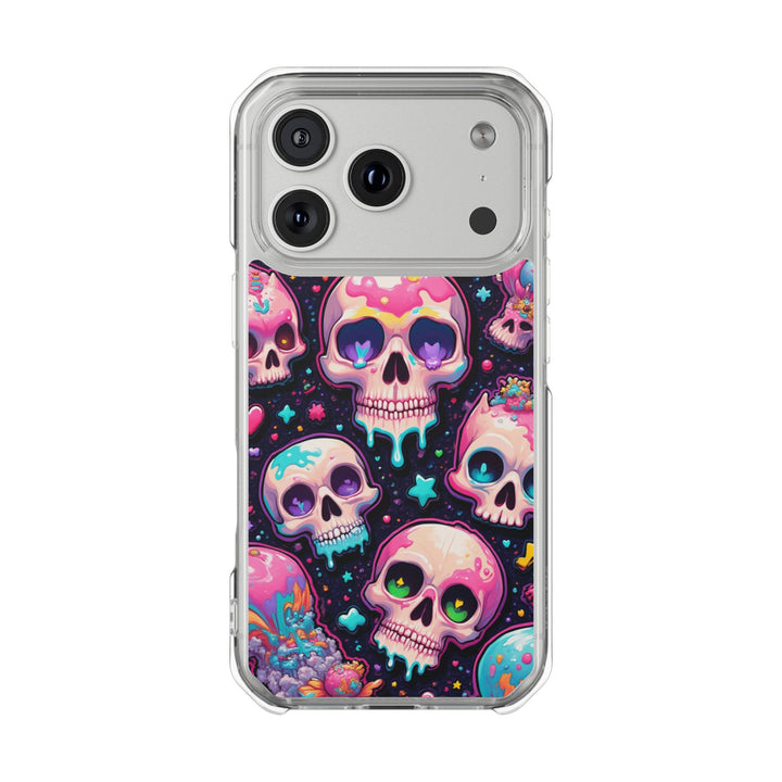 【MagSafe対応】クリアマグネットiPhoneケース｜キャンディギャラクシーKAWAIIスカル