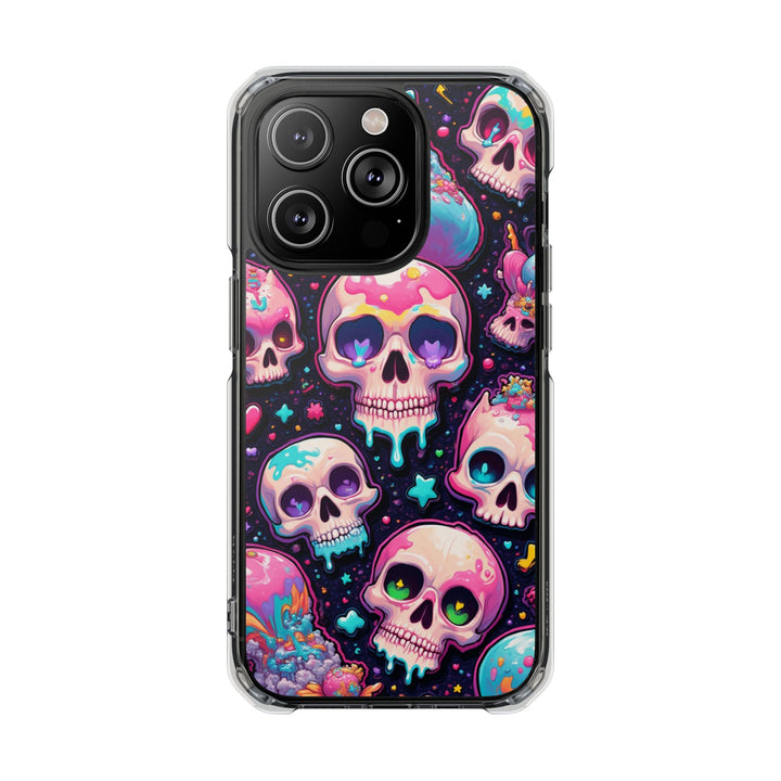 【MagSafe対応】クリアマグネットiPhoneケース｜キャンディギャラクシーKAWAIIスカル