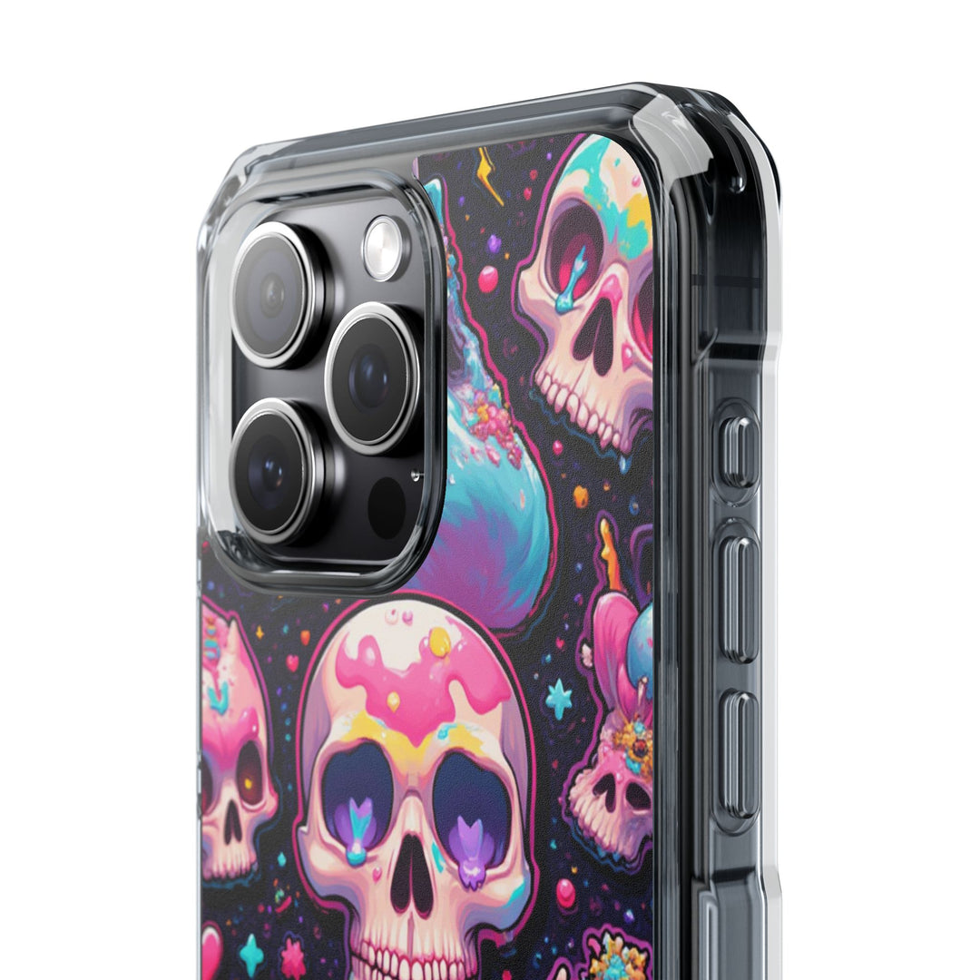 【MagSafe対応】クリアマグネットiPhoneケース｜キャンディギャラクシーKAWAIIスカル