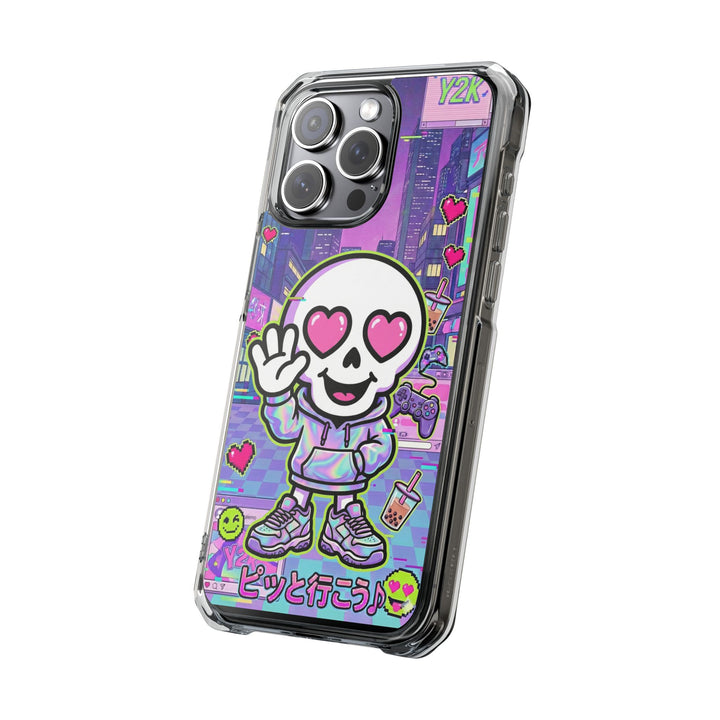 HEARTON 02 – Y2K Vaporwave City クリアマグネットスマホケース（MagSafe対応）