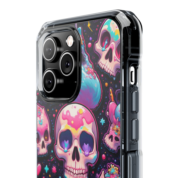 【MagSafe対応】クリアマグネットiPhoneケース｜キャンディギャラクシーKAWAIIスカル