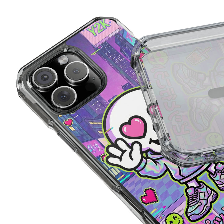 HEARTON 02 – Y2K Vaporwave City クリアマグネットスマホケース（MagSafe対応）