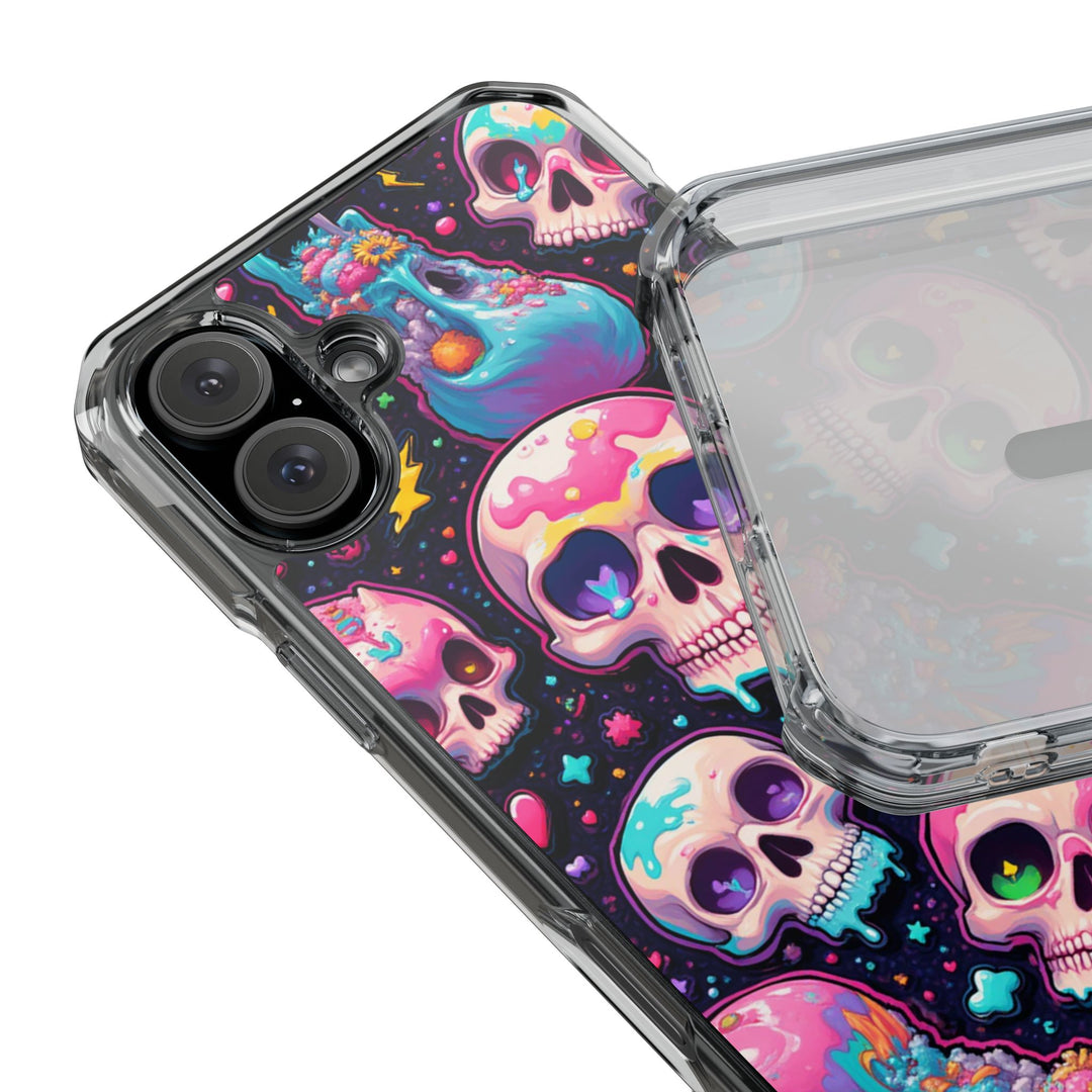 【MagSafe対応】クリアマグネットiPhoneケース｜キャンディギャラクシーKAWAIIスカル