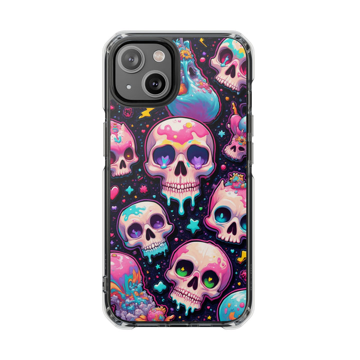 【MagSafe対応】クリアマグネットiPhoneケース｜キャンディギャラクシーKAWAIIスカル