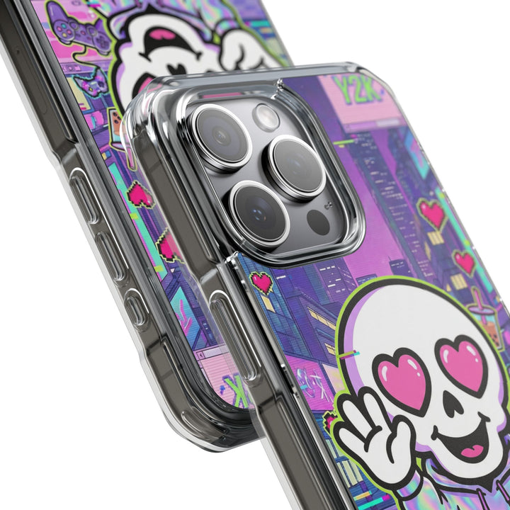 HEARTON 02 – Y2K Vaporwave City クリアマグネットスマホケース（MagSafe対応）