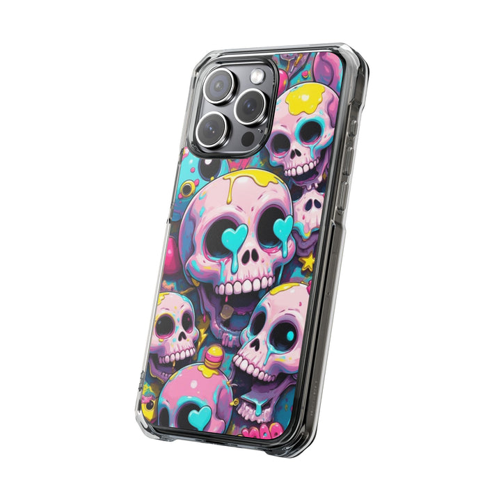 【MagSafe対応】クリアマグネットiPhoneケース｜カラフルKAWAIIスカル