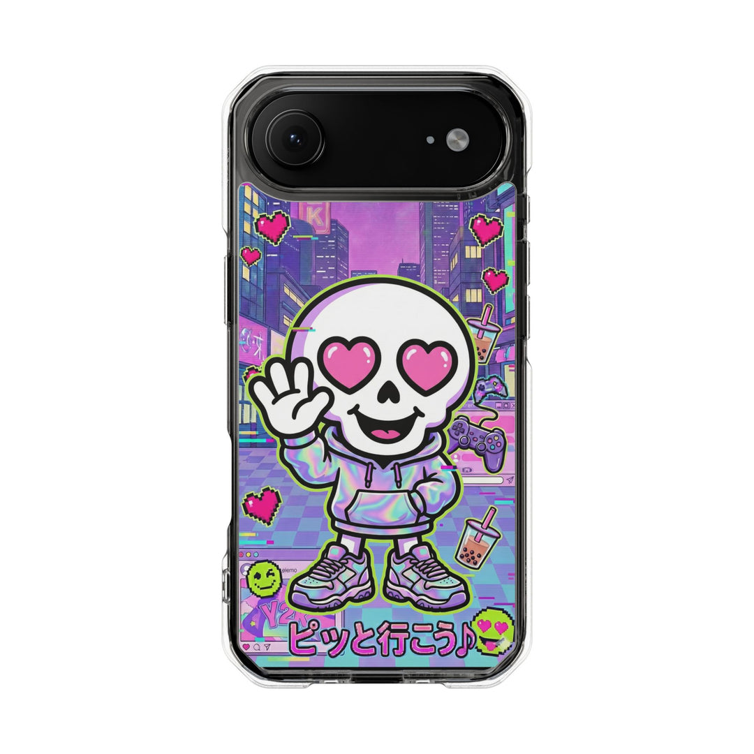 HEARTON 02 – Y2K Vaporwave City クリアマグネットスマホケース（MagSafe対応）