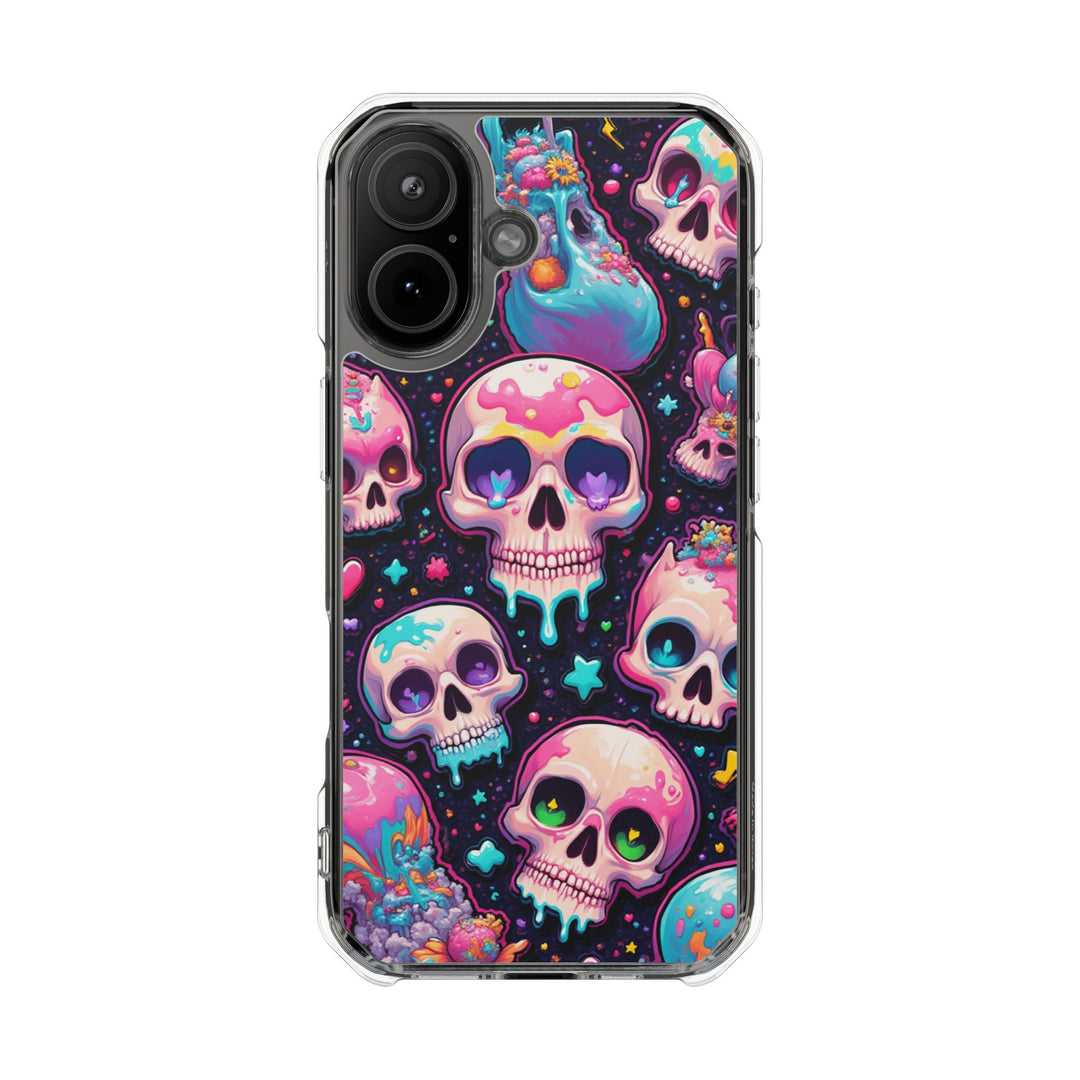 【MagSafe対応】クリアマグネットiPhoneケース｜キャンディギャラクシーKAWAIIスカル