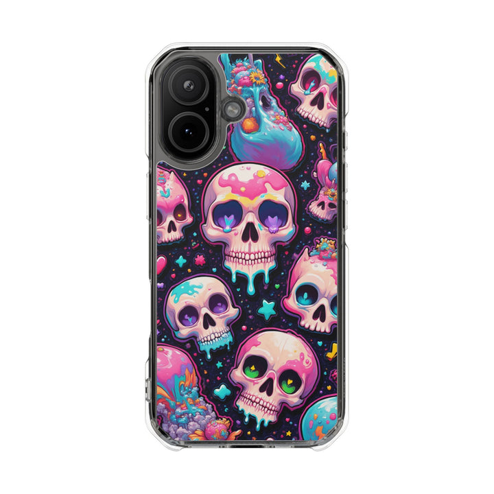 【MagSafe対応】クリアマグネットiPhoneケース｜キャンディギャラクシーKAWAIIスカル