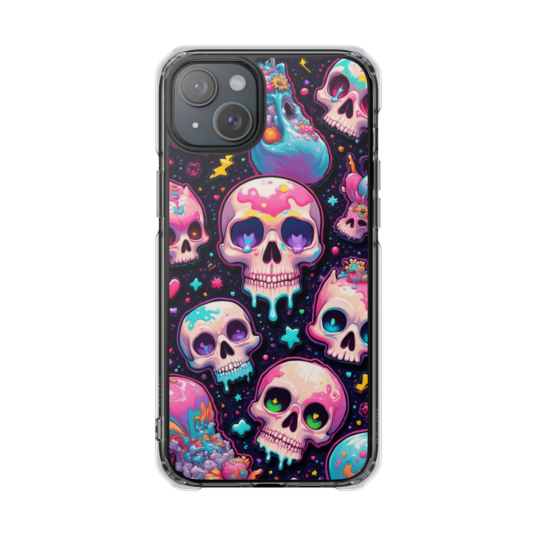 【MagSafe対応】クリアマグネットiPhoneケース｜キャンディギャラクシーKAWAIIスカル