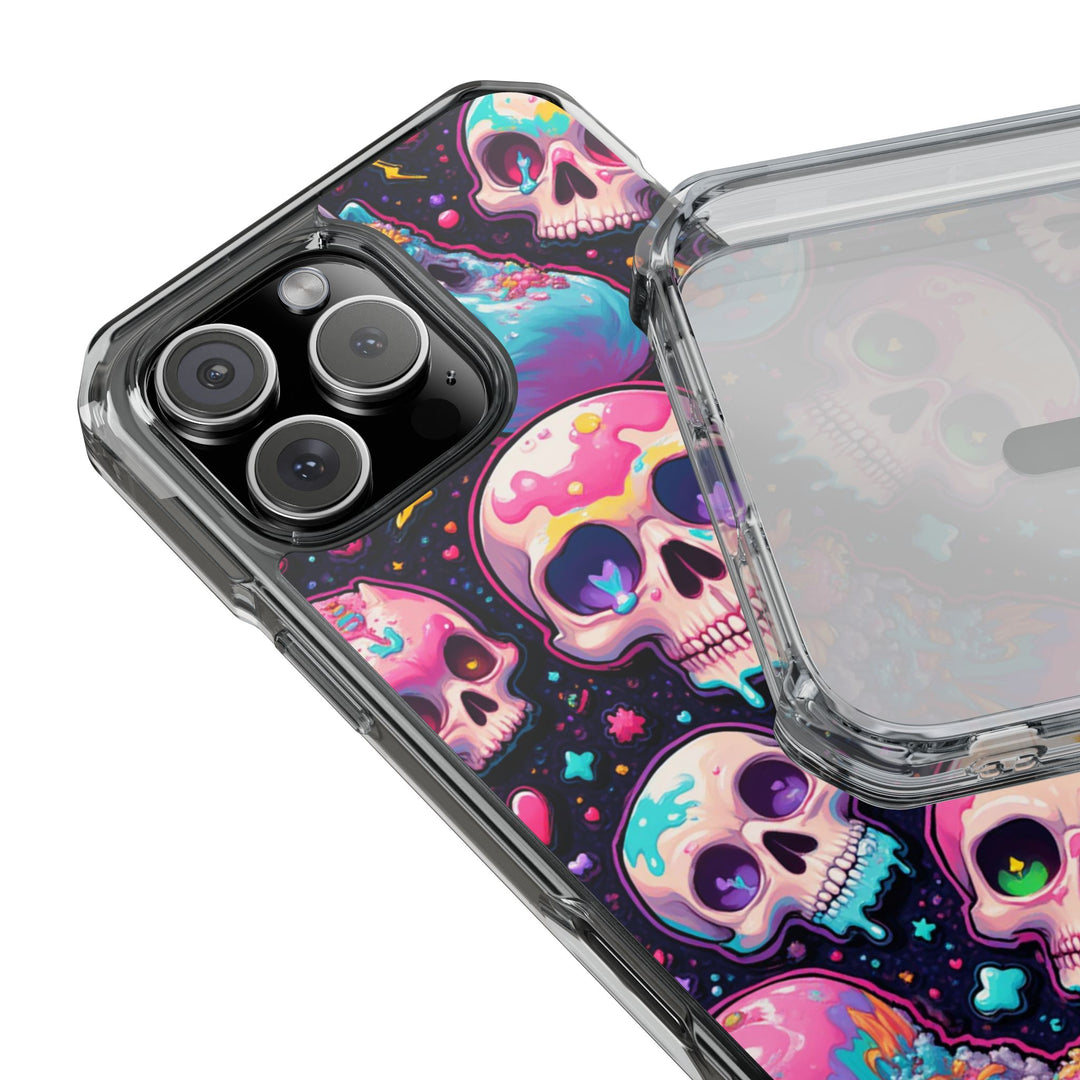 【MagSafe対応】クリアマグネットiPhoneケース｜キャンディギャラクシーKAWAIIスカル