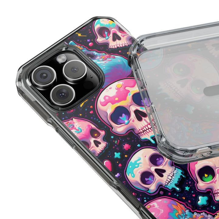 【MagSafe対応】クリアマグネットiPhoneケース｜キャンディギャラクシーKAWAIIスカル