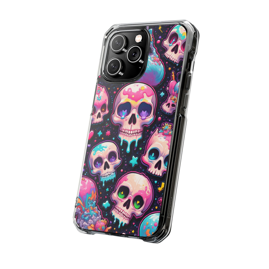 【MagSafe対応】クリアマグネットiPhoneケース｜キャンディギャラクシーKAWAIIスカル