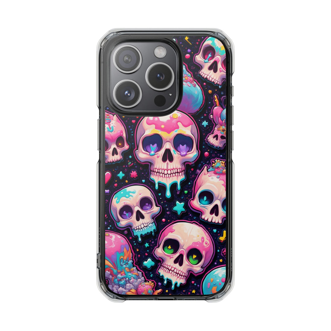 【MagSafe対応】クリアマグネットiPhoneケース｜キャンディギャラクシーKAWAIIスカル