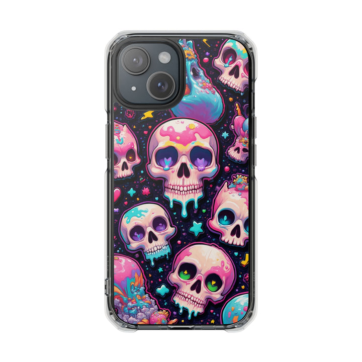 【MagSafe対応】クリアマグネットiPhoneケース｜キャンディギャラクシーKAWAIIスカル