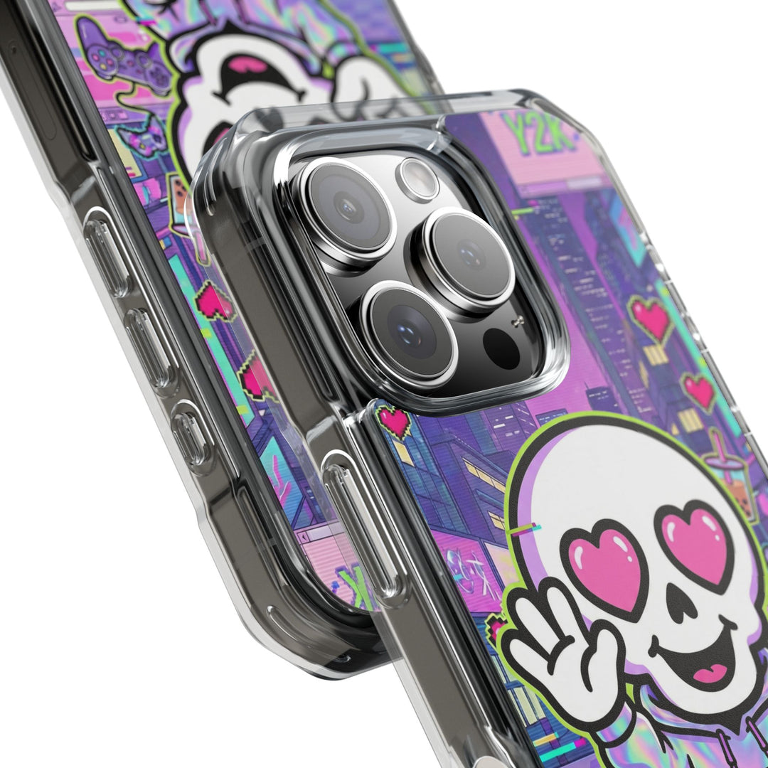 HEARTON 02 – Y2K Vaporwave City クリアマグネットスマホケース（MagSafe対応）