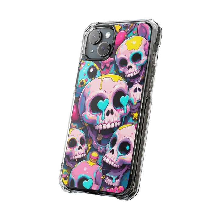 【MagSafe対応】クリアマグネットiPhoneケース｜カラフルKAWAIIスカル