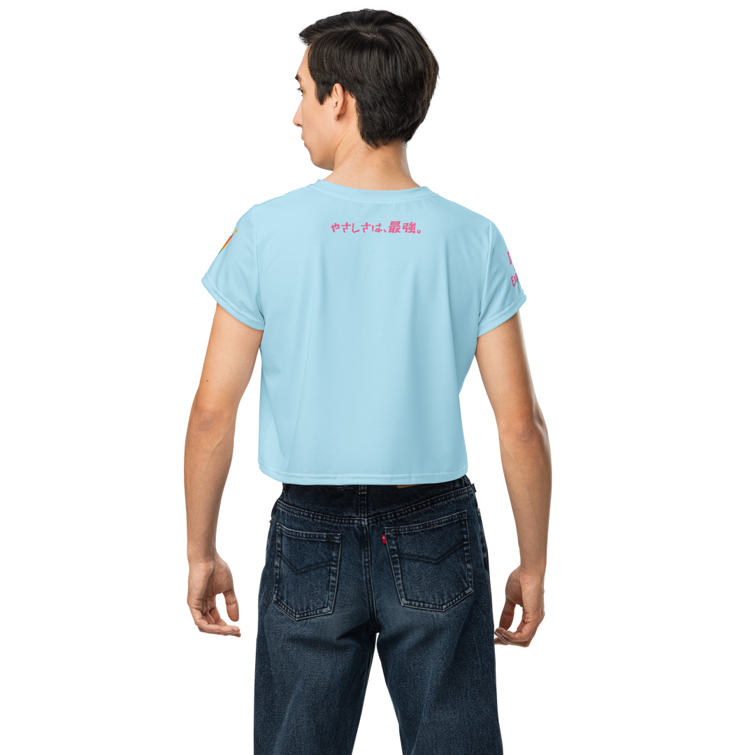 超絶無敵KAWAii 01 CROP TEE-やさしさ最強バージョン-スカイブルー