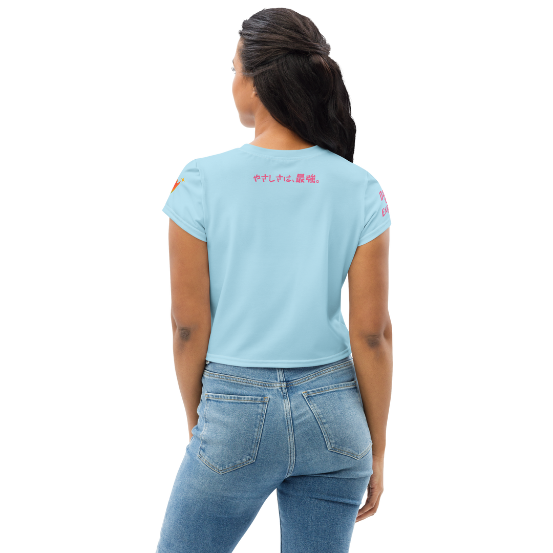 超絶無敵KAWAii 01 CROP TEE-やさしさ最強バージョン-スカイブルー