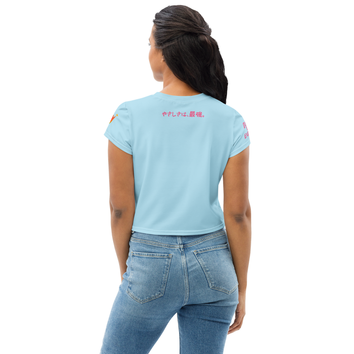 超絶無敵KAWAii 01 CROP TEE-やさしさ最強バージョン-スカイブルー