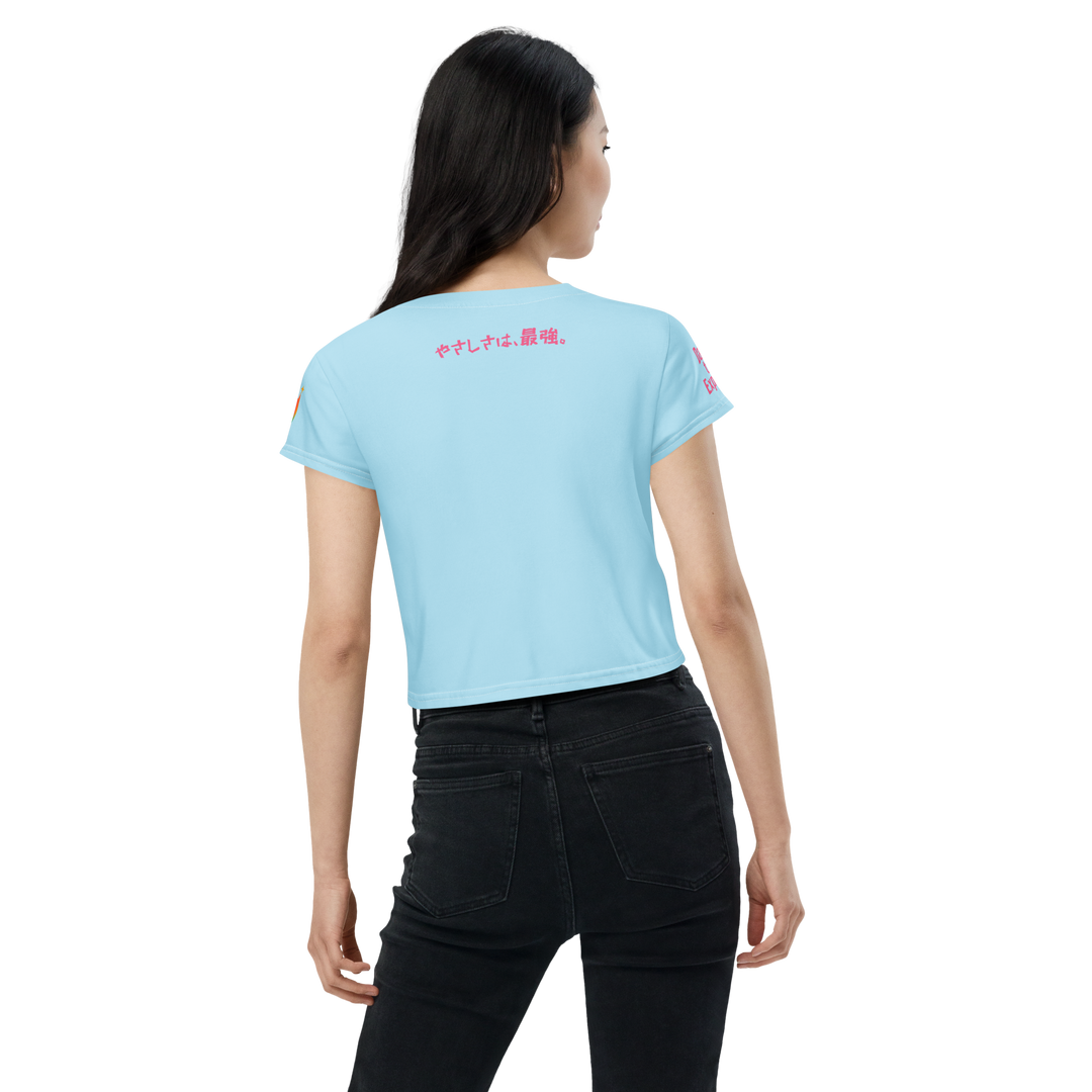 超絶無敵KAWAii 01 CROP TEE-やさしさ最強バージョン-スカイブルー