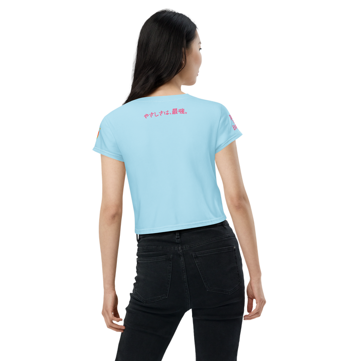 超絶無敵KAWAii 01 CROP TEE-やさしさ最強バージョン-スカイブルー