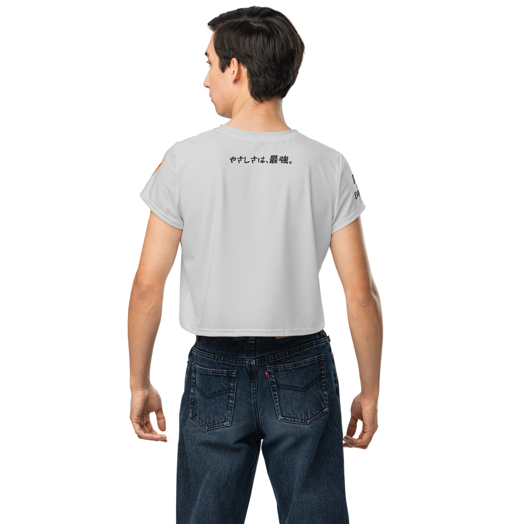 超絶無敵KAWAii 01 CROP TEE-やさしさ最強バージョン-ライトグレー