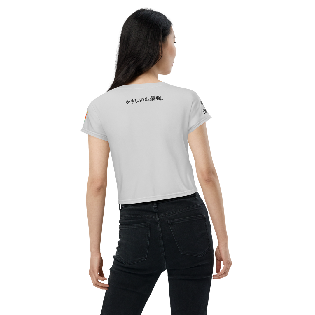 超絶無敵KAWAii 01 CROP TEE-やさしさ最強バージョン-ライトグレー